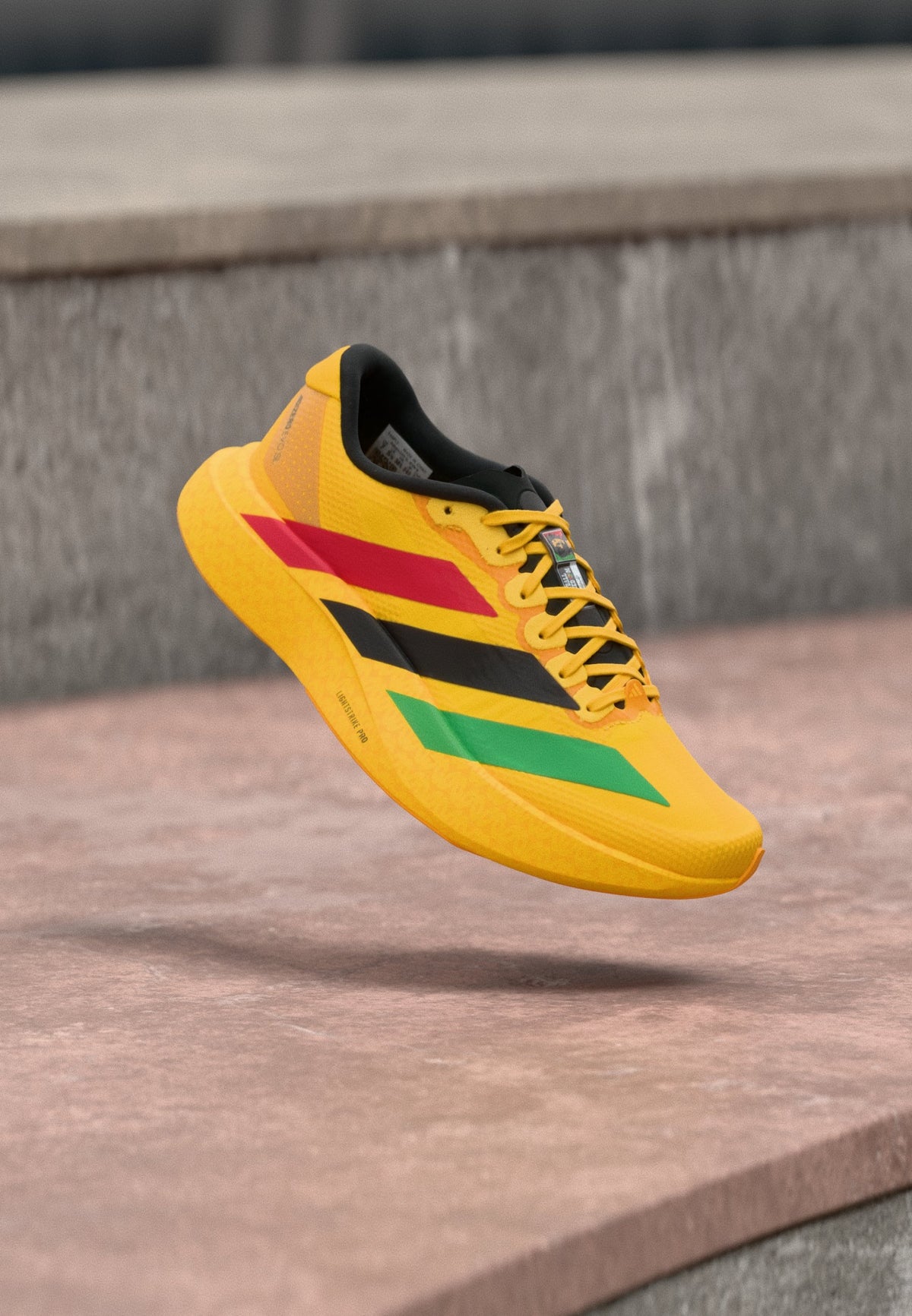 adidas Adizero Evo SL - Bold Gold-coloured / Vivid Green / Pure Ruby