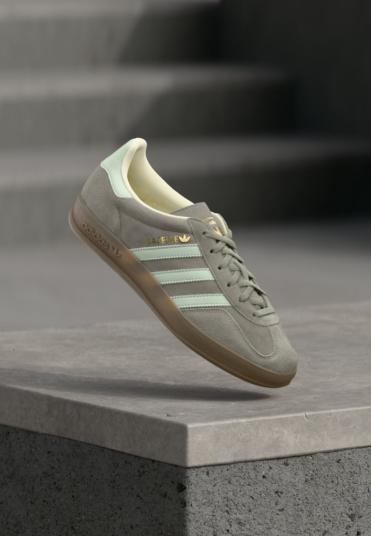 adidas Gazelle Indoor - Silver-coloured Pebble / Green