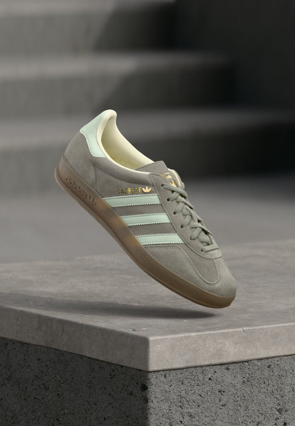 adidas Gazelle Indoor - Silver-coloured Pebble / Green
