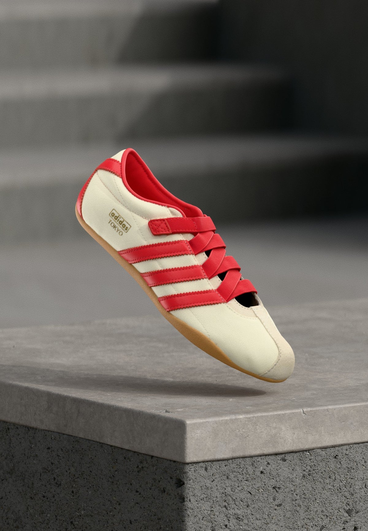 adidas Tokyo Mary Jane Ballerina - Cream White / Red / Gold-coloured Metallic