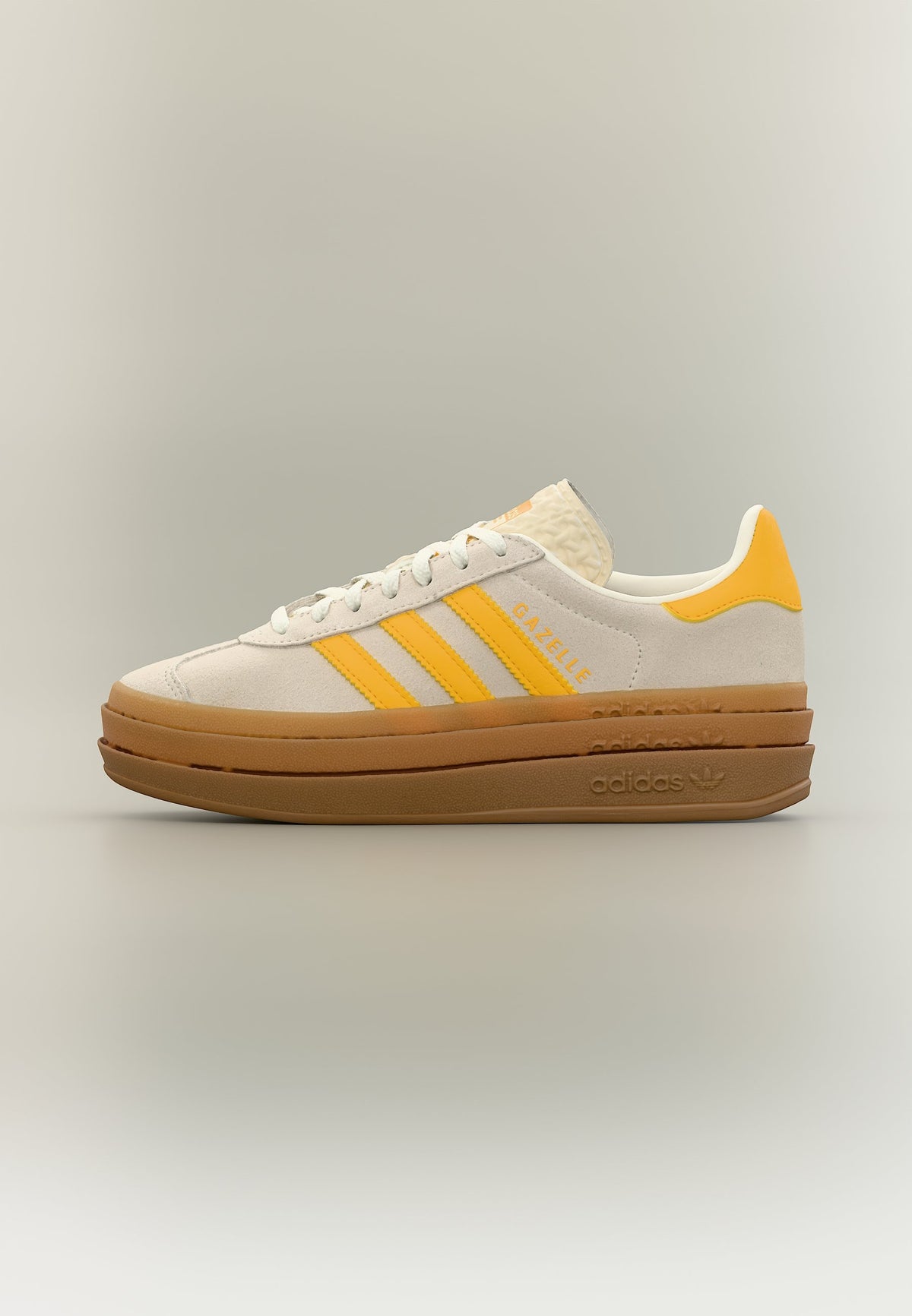 adidas Gazelle Bold J - White / Crew Yellow