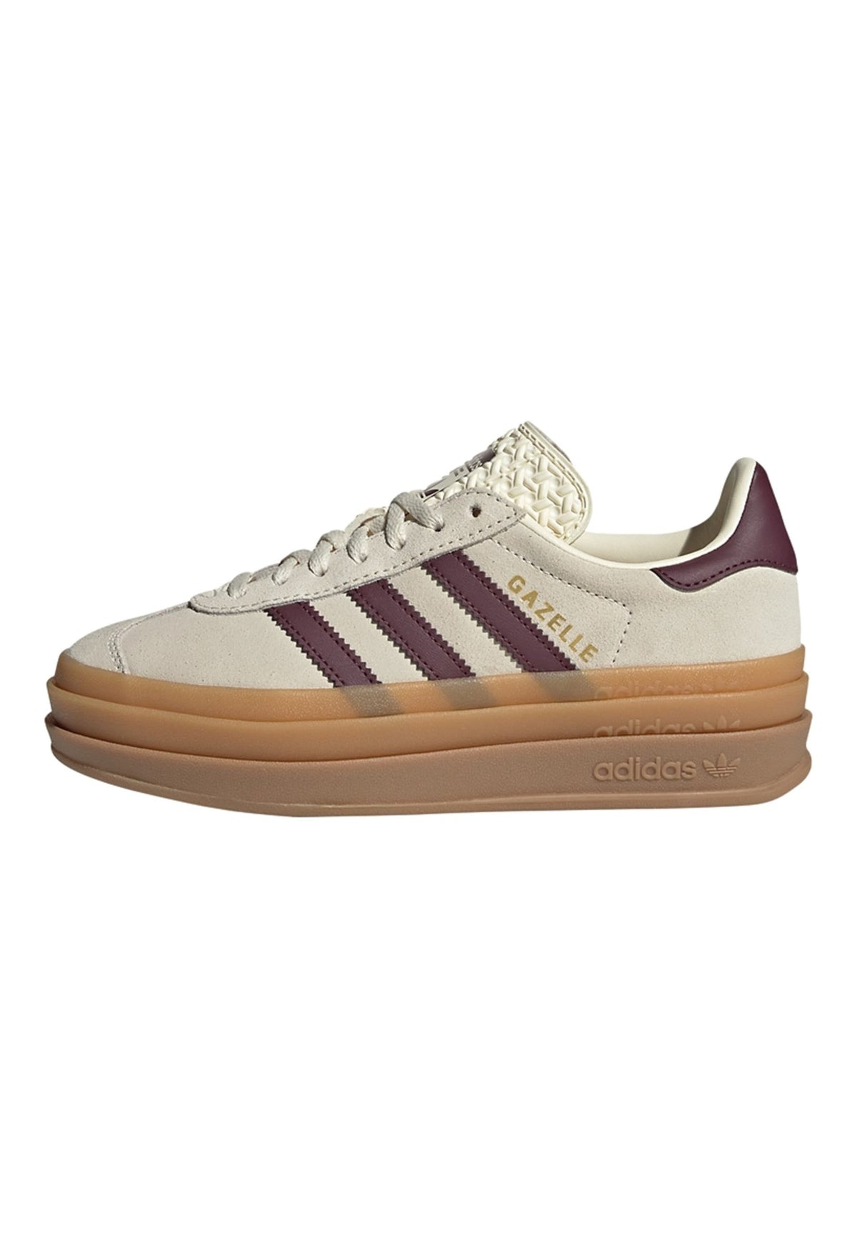 adidas Gazelle Bold J - Cream White Maroon Gold Met