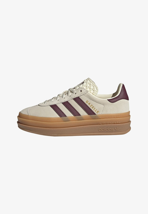 adidas Gazelle Bold J - Cream White Maroon Gold Met