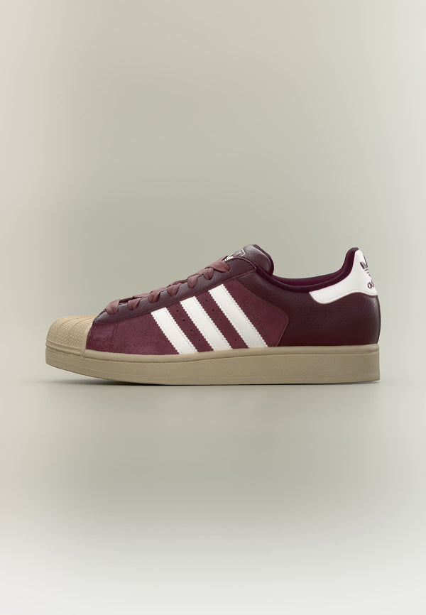 adidas Superstar II - Maroon / Core White / Khaki Three