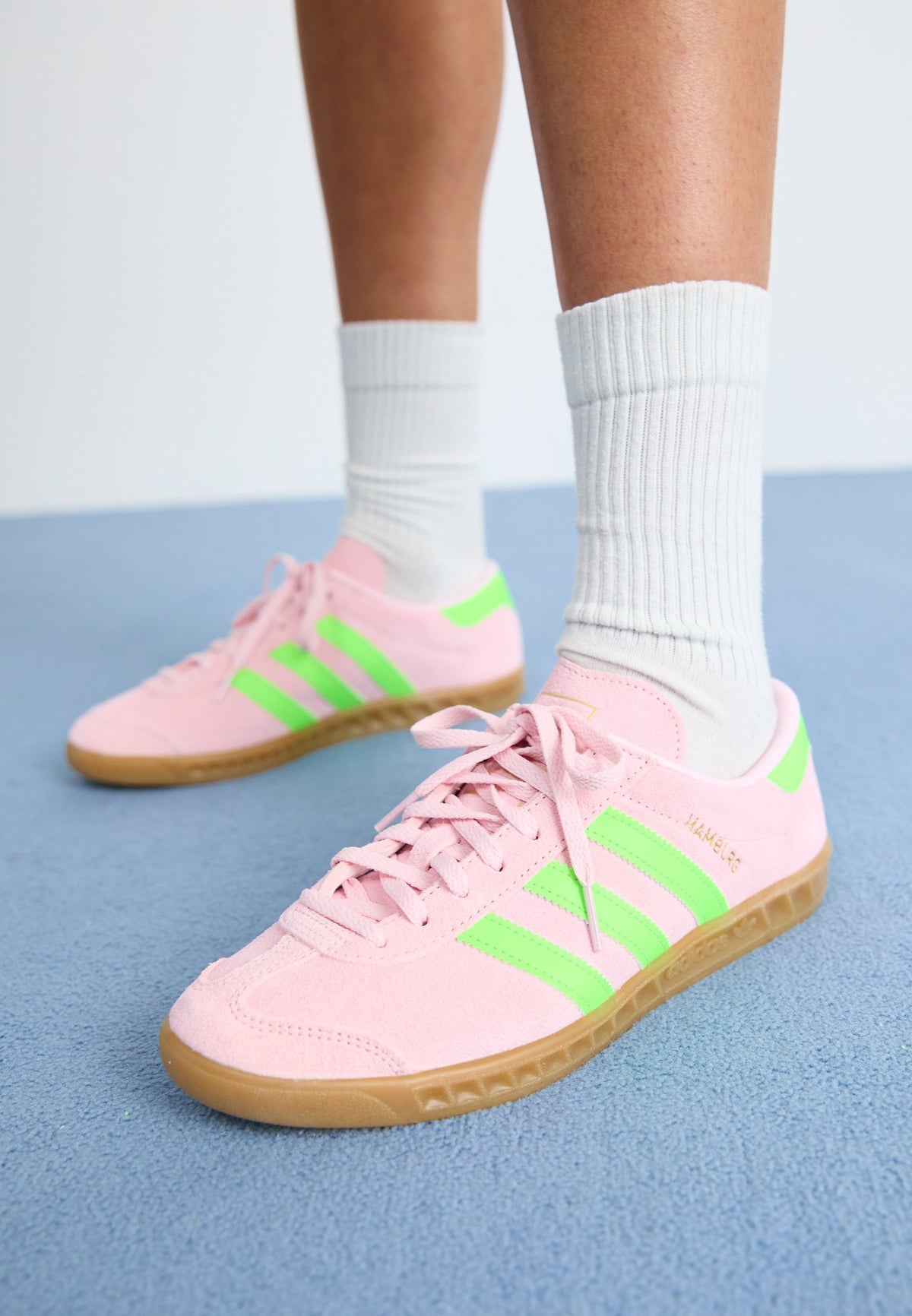 adidas Hamburg - Clear Pink / Solar Green / Gold Metallic