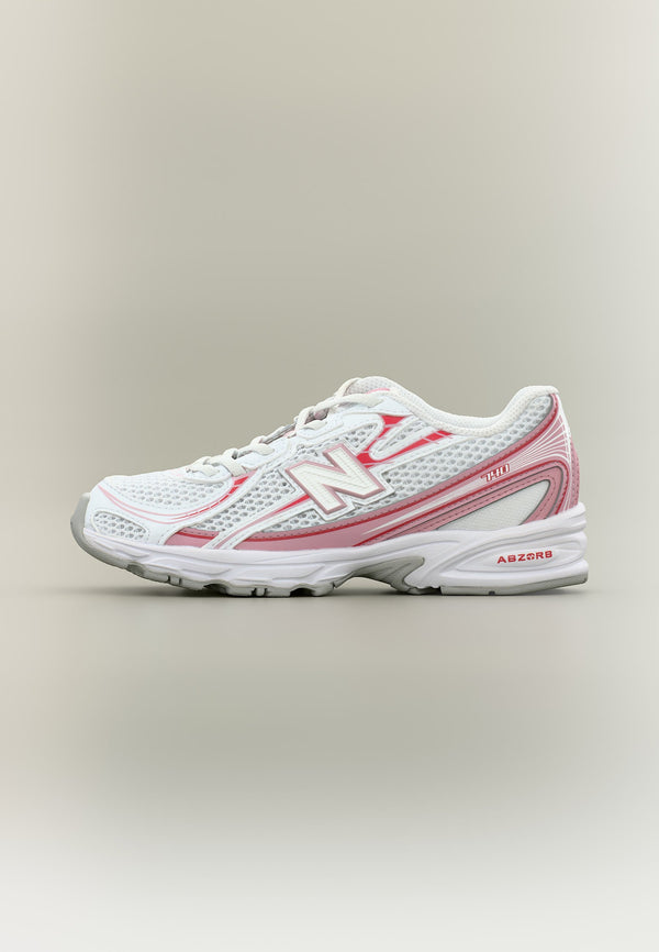 New Balance 740 - White / Pink Taffy / Team Red