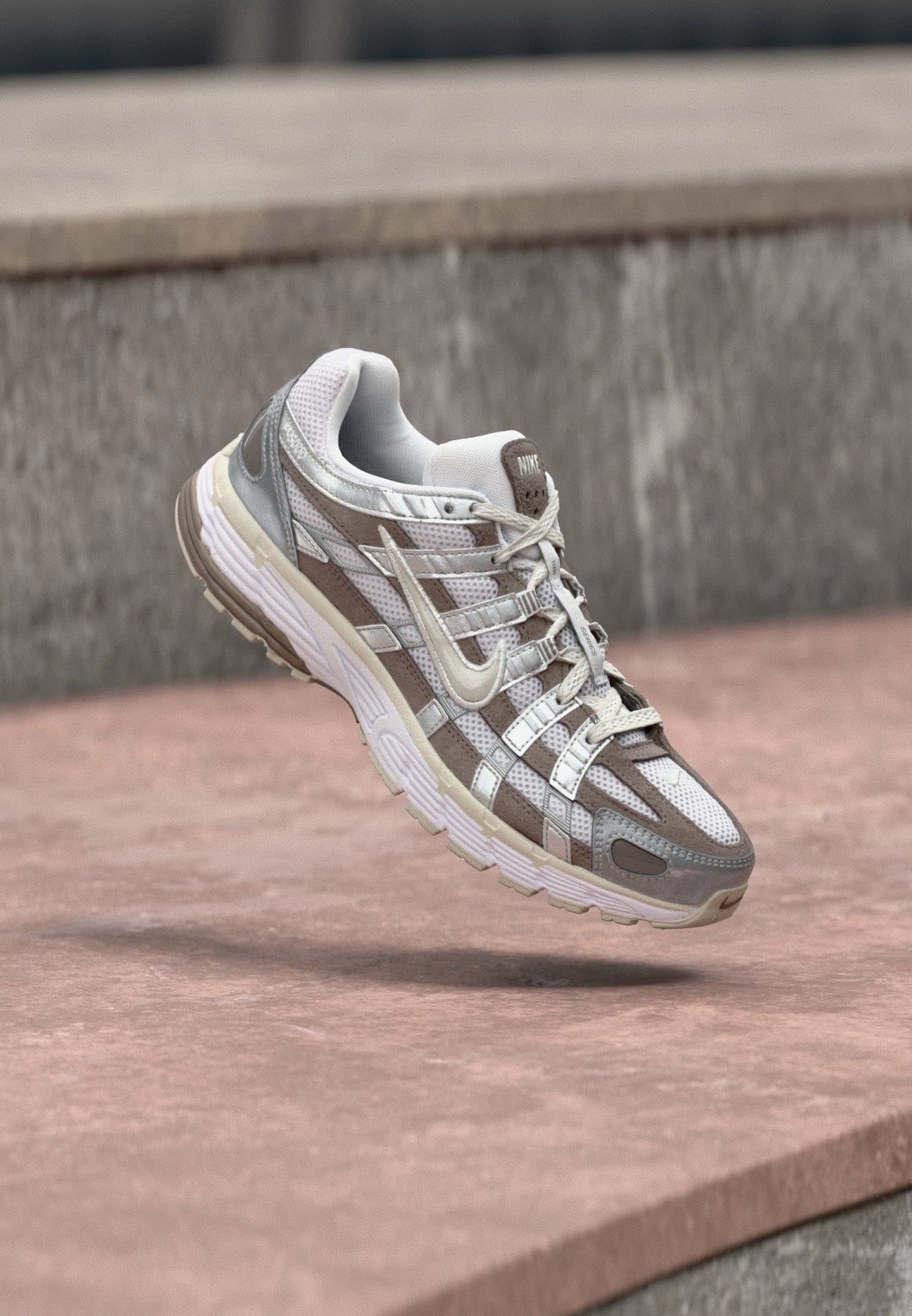 Nike P 6000 - White / Light Bone / Metallic Silver-coloured / Cave Stone