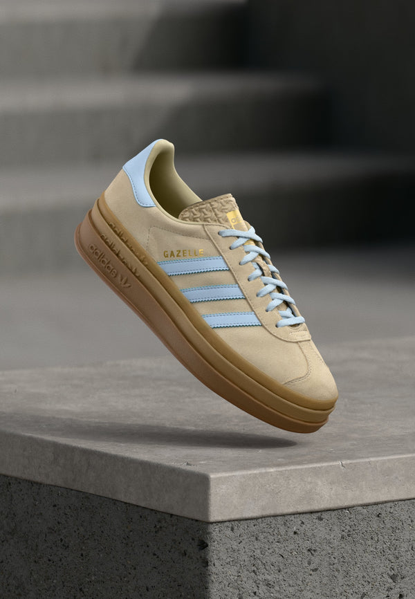 adidas Gazelle Bold - Stone Khaki / Crystal Sky / Gold-coloured Metallic