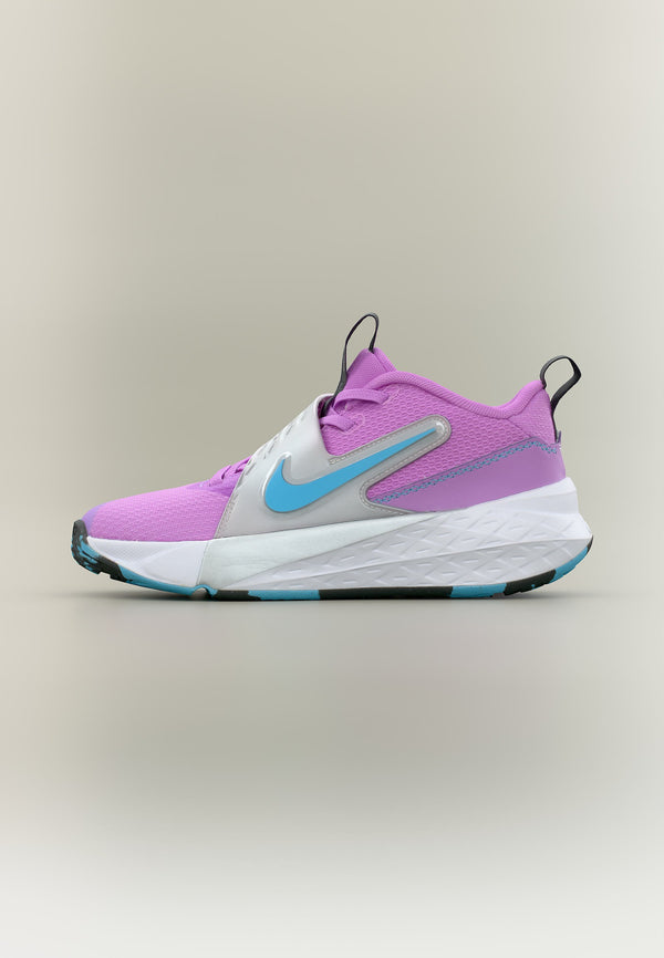 Nike Team Hustle D 12 - Fuchsia Glow / Baltic Blue / Metallic Silver-coloured / Flat Silver-coloured / Dark Smoke Grey