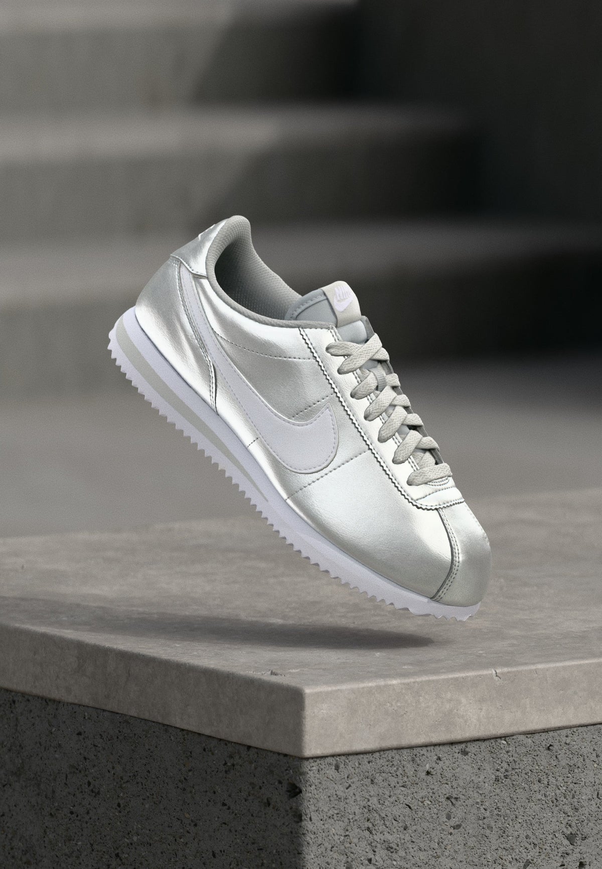 Nike Cortez - Metallic Silver-coloured / White / Grey Fog