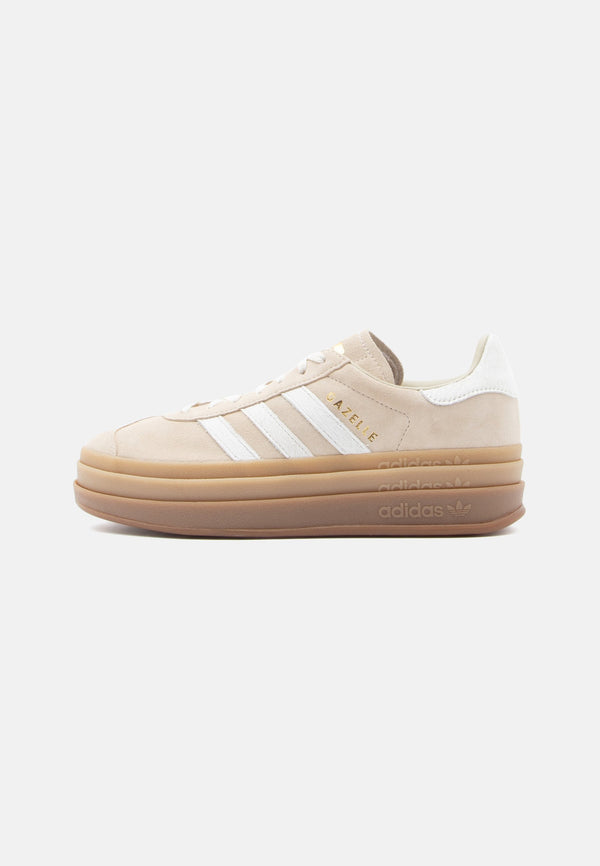 adidas Gazelle Bold - Stone Khaki / Cream White / Gold-coloured Metallic