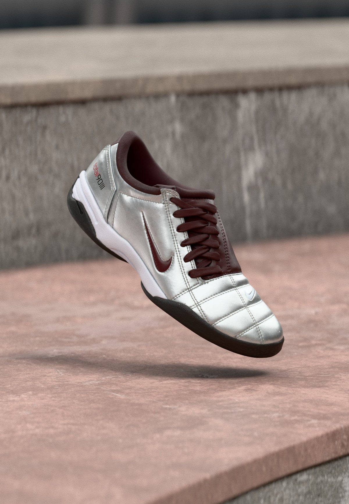 Nike T90 - Metallic Silver-coloured / Burgundy Crush / White / Black