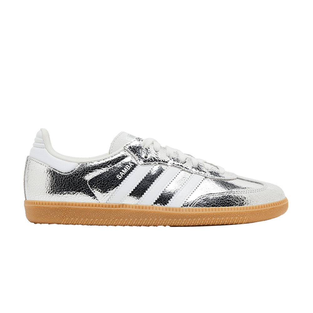 adidas Samba OG - Silver Metallic Cracked Leather